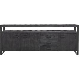 Dressoir Newhaven zwart mangohout 80x210x43 cm