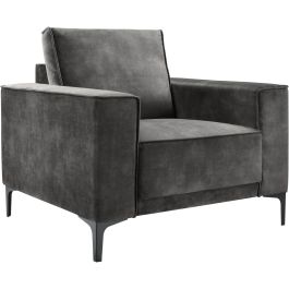 Fauteuil Calira velvet antraciet premium comfort