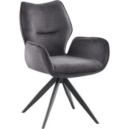 Eetkamerstoel met armleuning Oviedio draaibaar antraciet