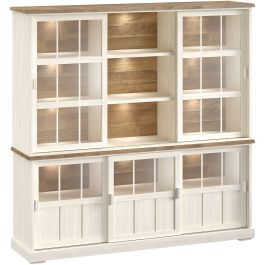 Vitrinekast Eldora 210x209x50 cm 5 glazen schuifdeuren