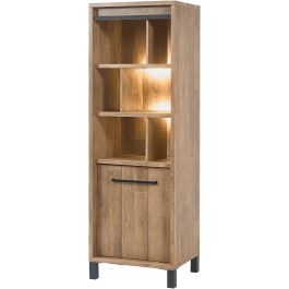 Opbergkast Alva 188x63x50 cm old teak met verlichting