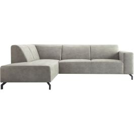 Hoekbank links Solvay microleder grijs basic comfort