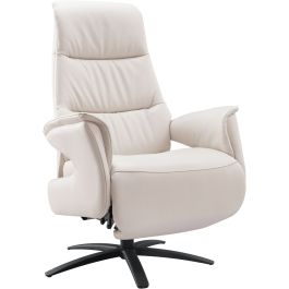 Relaxfauteuil Altonia large lichtgrijs leer