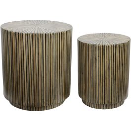 Bijzettafelset Brody 47 en 35 cm bamboeprint rond