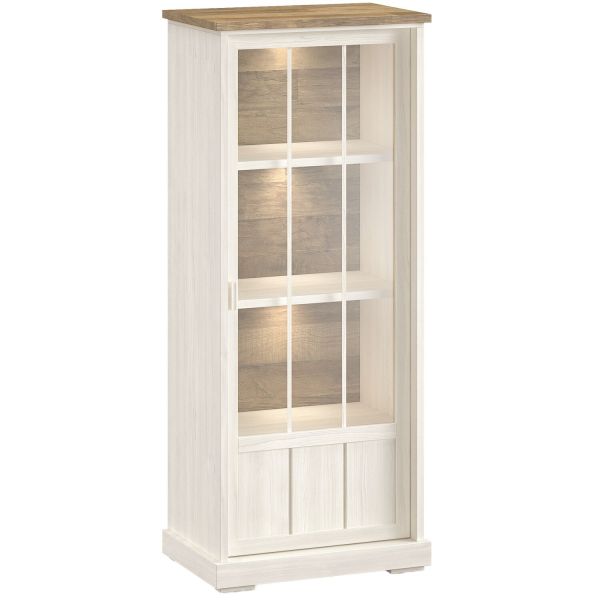 Vitrinekast Eldora 188x77x50 cm deur linksdraaiend met verlichting
