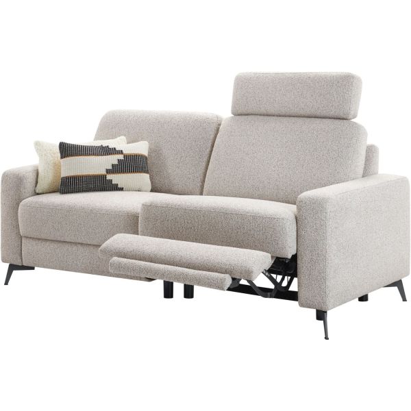 2,5 zitsbank Mirtho grijs + relaxfunctie, bonell en HR-schuim zitting