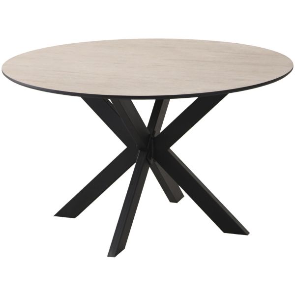 Eettafel Ranea 150 cm rond beige met rechte spinpoot
