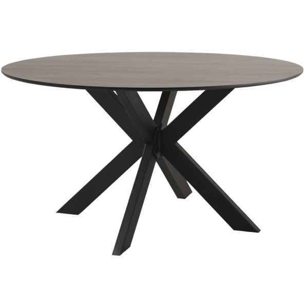 Eettafel Ranea 150 cm rond zwart met rechte spinpoot