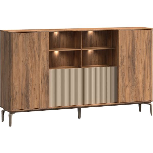 Opbergkast Lodetto 236x137x45 cm deuren champagnekleur