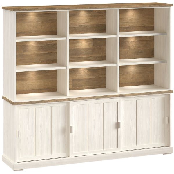 Wandkast Eldora 210x233x50 cm 3 schuifdeuren en verlichting