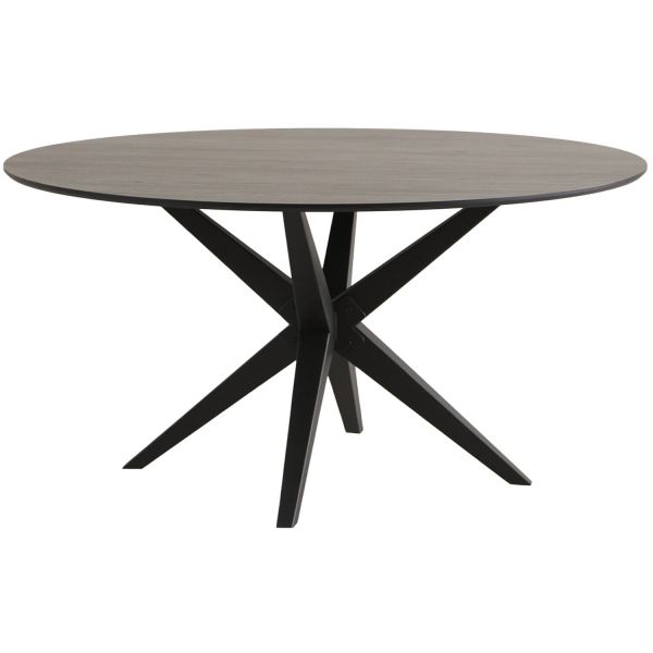 Eettafel Ranea 130 cm rond zwart met ranke spinpoot