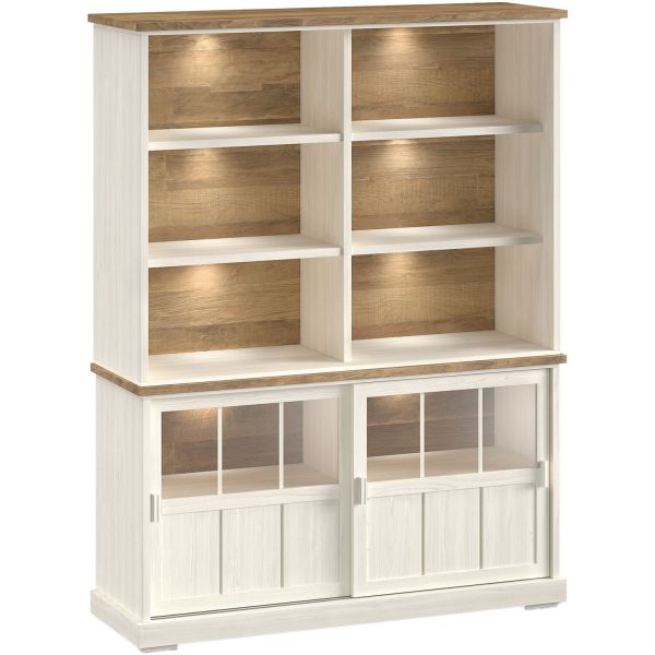 Wandkast Eldora 210x143x50 cm 2 schuifdeuren en verlichting