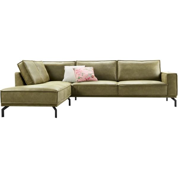 Hoekbank links Alburg mosgroen premium comfort