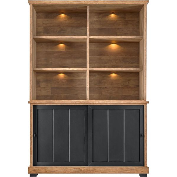 Boekenkast Ladonia 210x143x50 cm 2 schuifdeuren