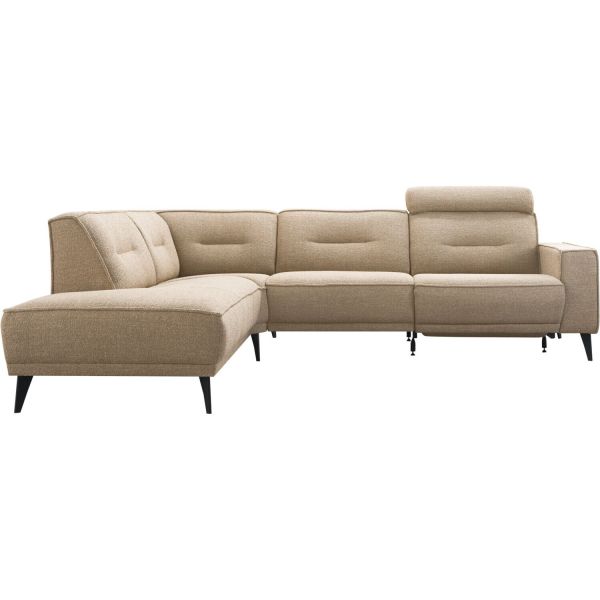 Hoekbank links Hazima beige met relaxfunctie