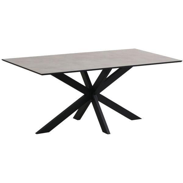 Eettafel Ranea 220x110 cm rechthoekig grijs met rechte spinpoot