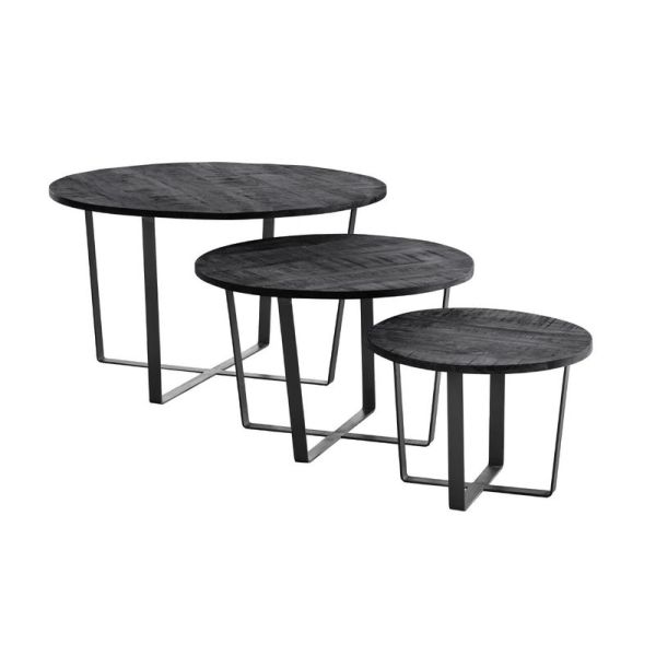 LACENO 15798 Salontafel set mangoht zwart pt.zw.mt
