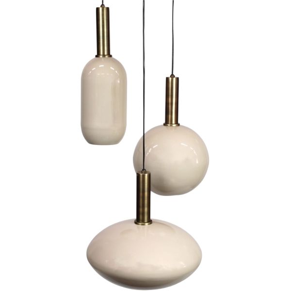 Hanglamp Bincerro metaal taupe 3-lichts cluster