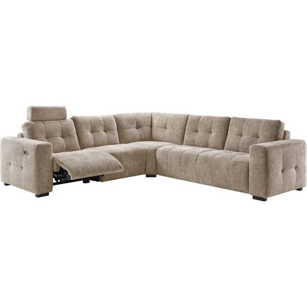 Hoekbank Moulti grijs relaxfunctie links met reflex toplaag