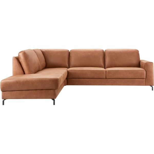 Hoekbank links Creon microleder bruin excellent comfort