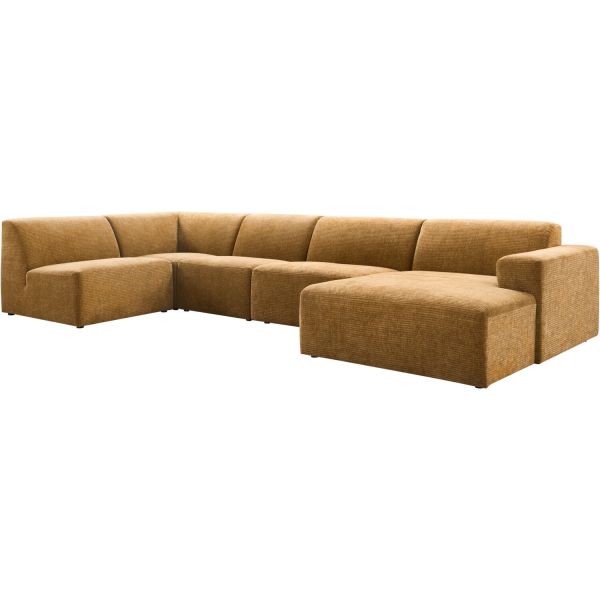 Hoekbank rechts Romont polyether bruin