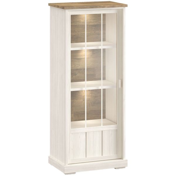 Vitrinekast Eldora 188x77x50 cm deur rechtsdraaiend met verlichting