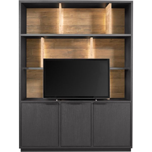 TV-wandkast Verdio 212x159x050 cm zwart