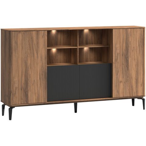 Opbergkast Lodetto 236x137x45 cm deuren zwart