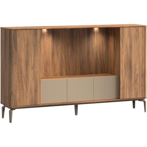 Tv-meubel Lodetto 228 cm deuren champagnekleur