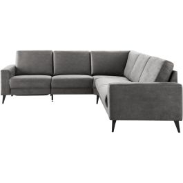 Hoekbank rechts Nyborg microleder grijs basic comfort