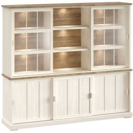 Wandmeubel Eldora 210x233x50 cm 2 glazen- en 3 schuifdeuren