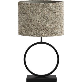 Tafellamp Alviano zwart met grijze kap