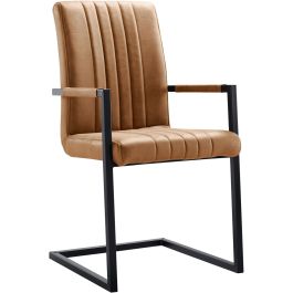 Eetkamerstoel met armleuning Pareda cognac