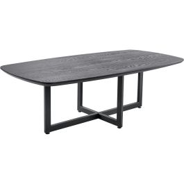 Salontafel Widnes zwart eikenhout 130x65 cm Deens ovaal