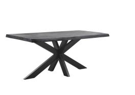 Eettafel Newhaven zwart mangohout 180x90 cm rechthoekig