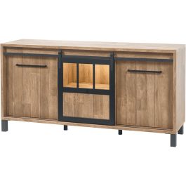 Dressoir Alva 90x179x50 cm old teak met verlichting