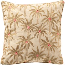 Sierkussen Westray 45x45 cm beige met palmbomen