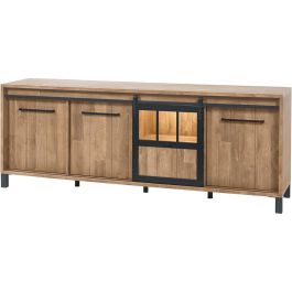 Dressoir Alva 50x238x90 cm old teak met verlichting
