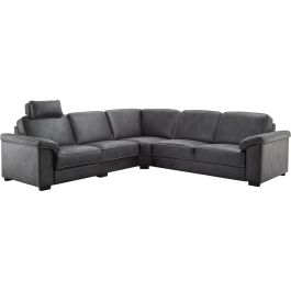 Hoekbank Candelas antraciet met hoofdsteun basic comfort