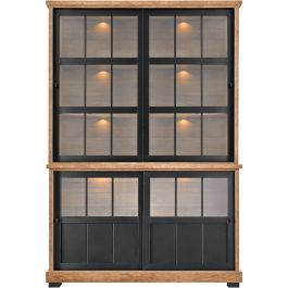 Vitrinekast Ladonia 210x143x50 cm 4 glazen schuifdeuren