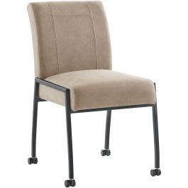 Eetkamerstoel Orense met wieltjes taupe