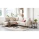 Hoekbank links Garzeno beige met hoge poten basic comfort