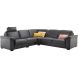 Hoekbank Candelas antraciet met hoofdsteun basic comfort