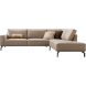 Hoekbank rechts Alburg microleder taupe basic comfort