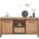 Dressoir Alva 90x179x50 cm orange teak met verlichting