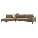 Hoekbank links Clanton bruin premium comfort met hoofdsteun