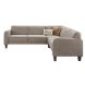 Hoekbank rechts Mills microleder taupe basic comfort