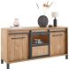 Dressoir Alva 90x179x50 cm orange teak met verlichting