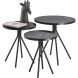 Bijzettafelset Chiva zwart (set van 3) rond