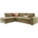 Hoekbank links Yukom groen met kussens premium comfort